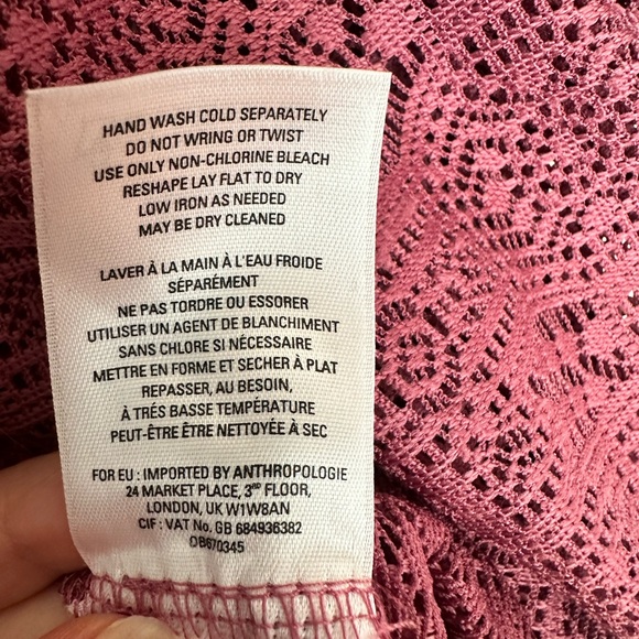 Anthropologie Akemi + Kin pink knit lace dolman top - Picture 4 of 4